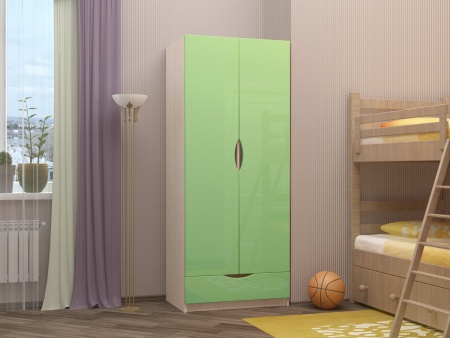 Шкаф 2-х Створчатый с Ящиком для Хранения Ириска-3 МДФ (Ш-800 х В-2000 х Г-496 мм)/Разные Цвета