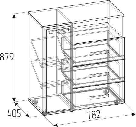 Тумба для обуви высокая Nature 89, дуб табачный