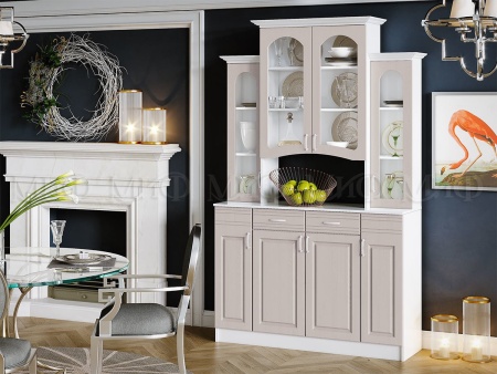 Буфет Кармен 4-х Створчатый МДФ (Ш-1400  x Г-400 х В-2250 мм)/Разные Цвета