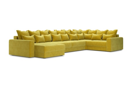 Диван п-образный тик-так Омега горчичный
