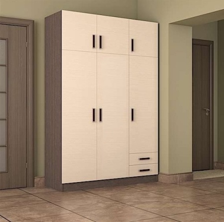 Шкаф 3-х Створчатый с Антресолью ШК-303-1 (Д-1400 х В-2140 х Г-540 мм)/Разные Цвета