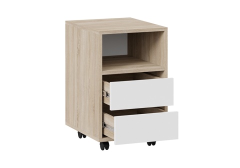 Тумба выкатная Тип 14 дуб сонома / белый ясень